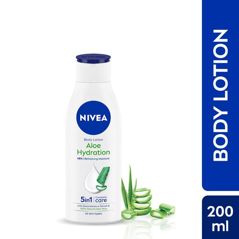 NIVEA 100% NATURAL ALOEVERA Body lotion- 5 in 1 COMPLETE CARE for 48H Refreshing moisturization