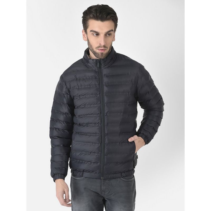 CRIMSOUNE CLUB Men Navy Blue Light Quilted Jacket (M)