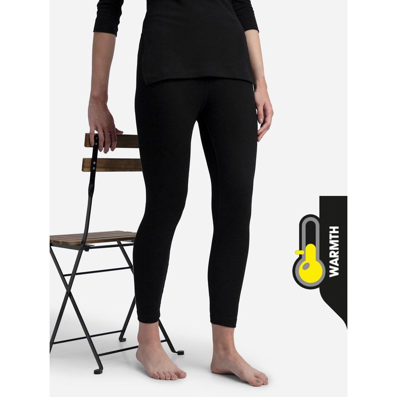 Jockey 2520 Women Extra Warmth Combed Cotton Rich Thermal Leggings - Black (L)