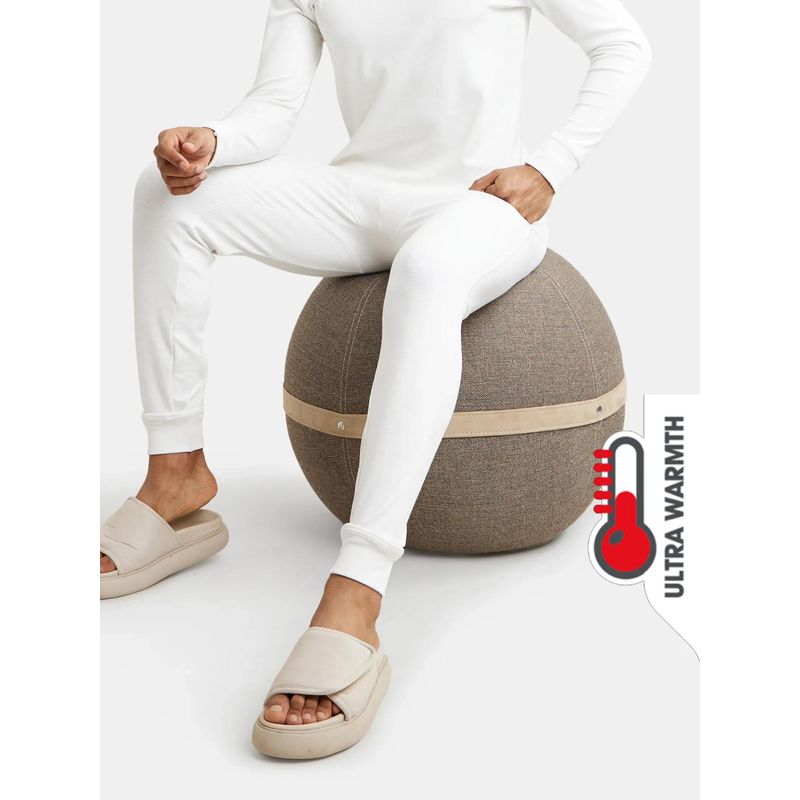 Jockey 2623 Men Soft Touch Microfiber Elastane Thermal Long John - Light Bright White (XL)