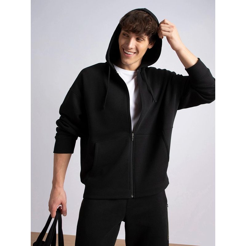 Jockey UM55 Men Super Combed Cotton Rich Fleece Jacket - Black (XL)