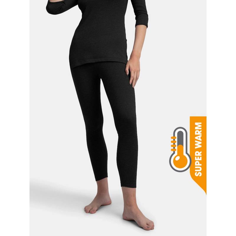 Jockey 2544 Women Super Warm Combed Cotton Rich Brushed Thermal Leggings - Black (2XL)