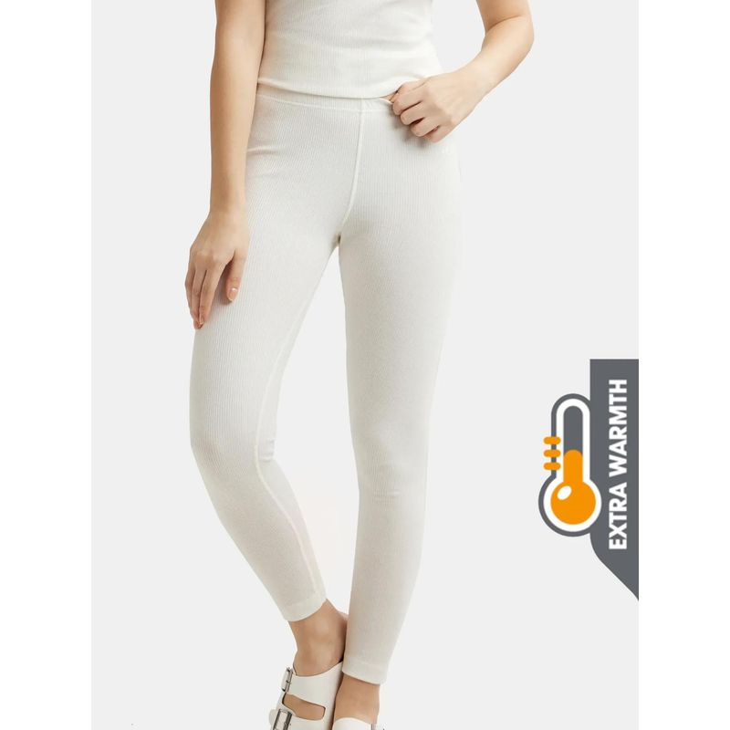 Jockey 2520 Women Extra Warmth Combed Cotton Rich Thermal Leggings - Off White (M)