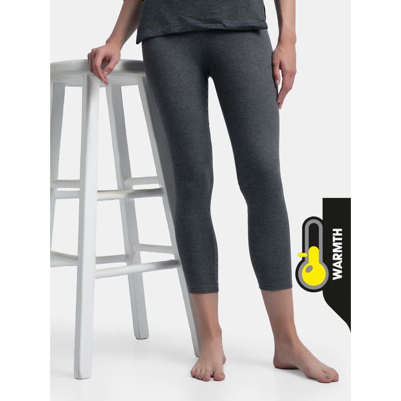 Jockey 2520 Women Extra Warmth Combed Cotton Rich Thermal Leggings - Charcoal Melange (S)