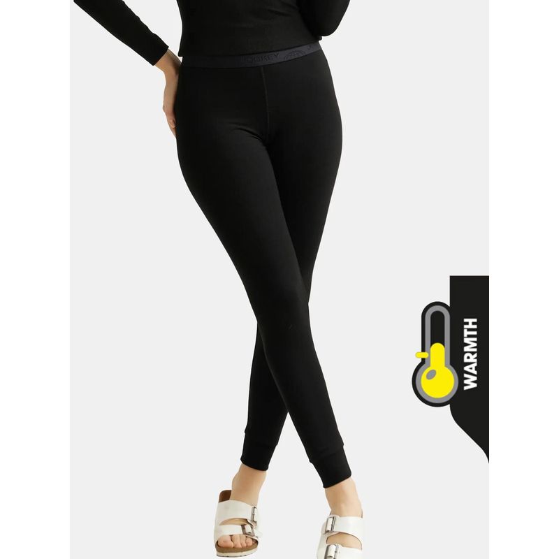 Jockey 2523 Women Soft Touch Microfiber Elastane Stretch Leggings - Black (S)