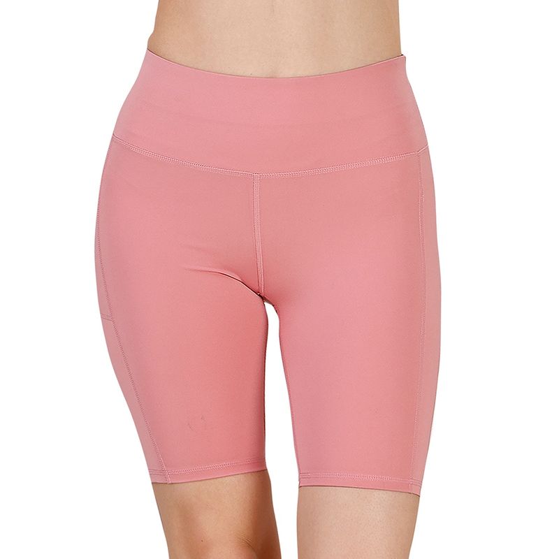 Buy Soie Women High Waist Knee Length Quick Dry Sports Shorts with Pocket Online