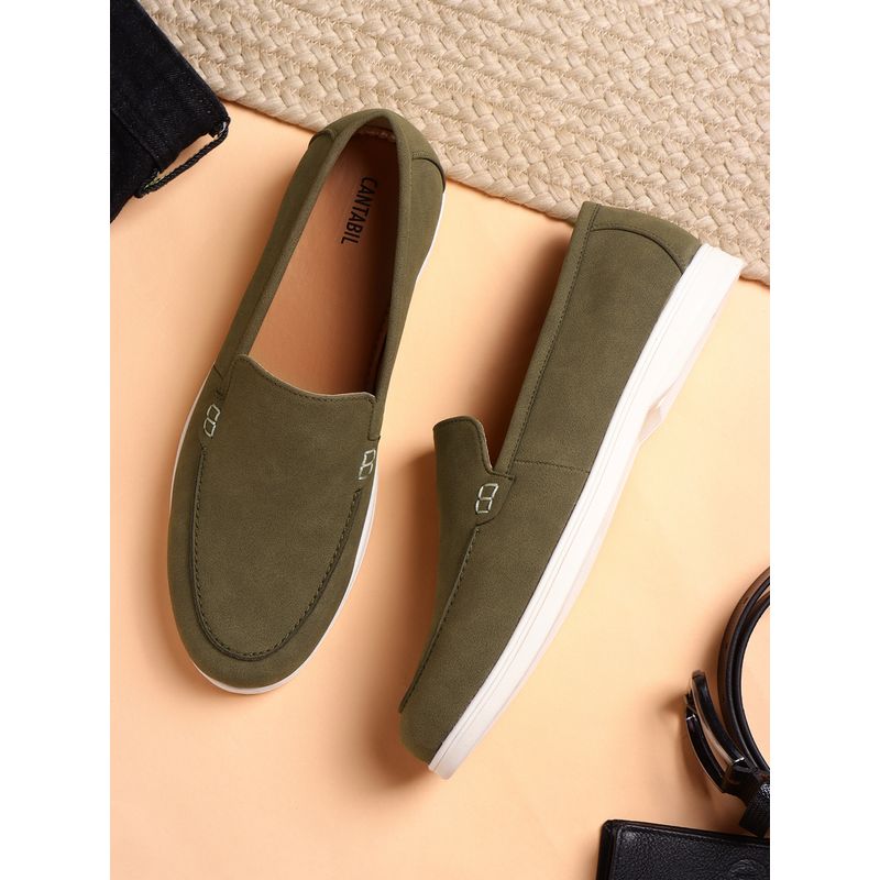 Cantabil Casual Olive Loafers for Men (UK 7)