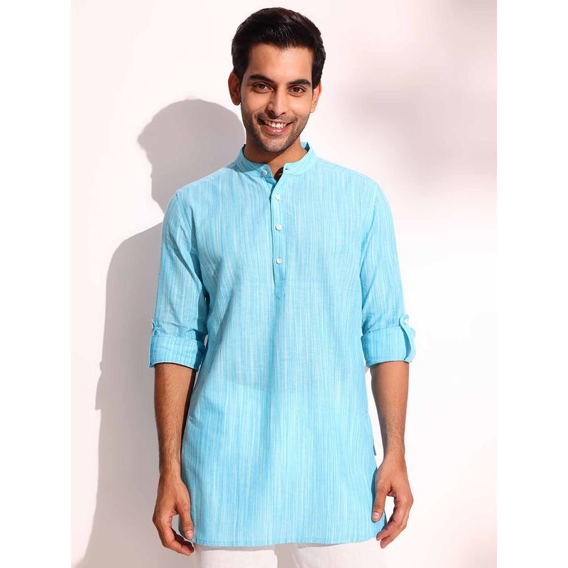 Fabindia Blue Cotton Woven Short Kurta (XS)