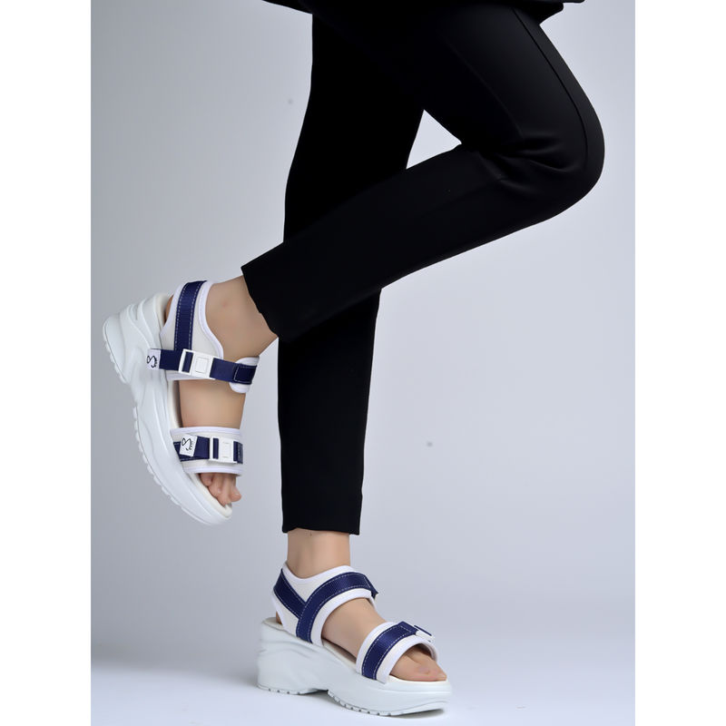 Shoetopia Comfortable and Sporty Navy Blue Sandals (EURO 41)