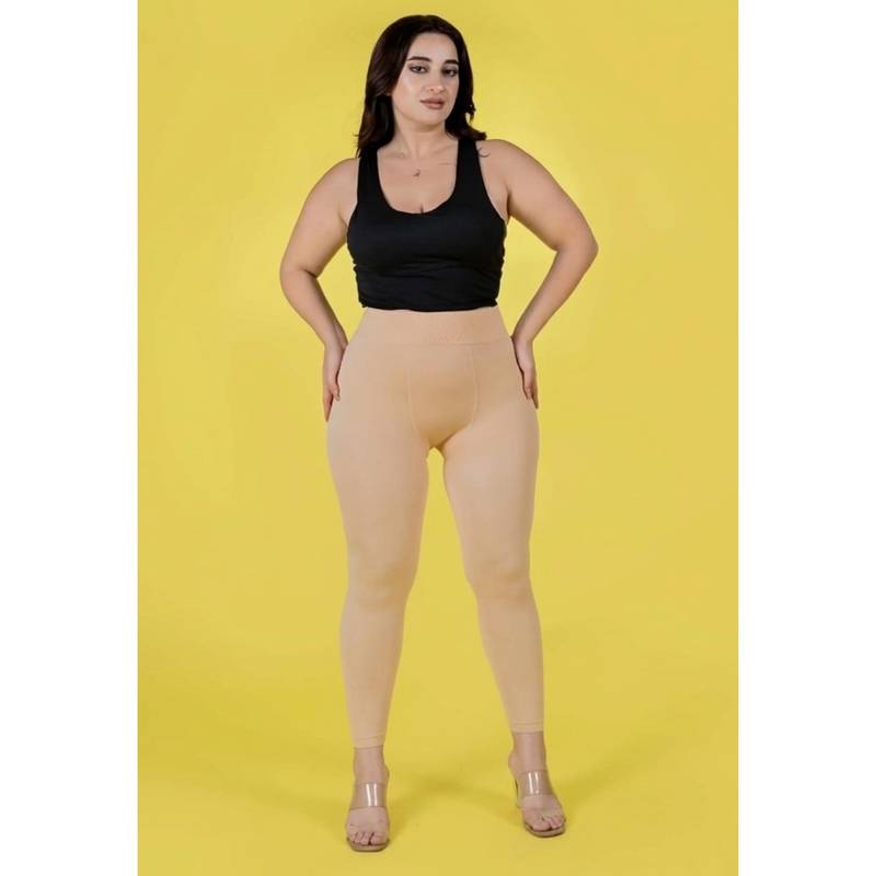 Keepfit Plus Size Stretchable Fleece Thermal Warm Footless Stockings (3XL)