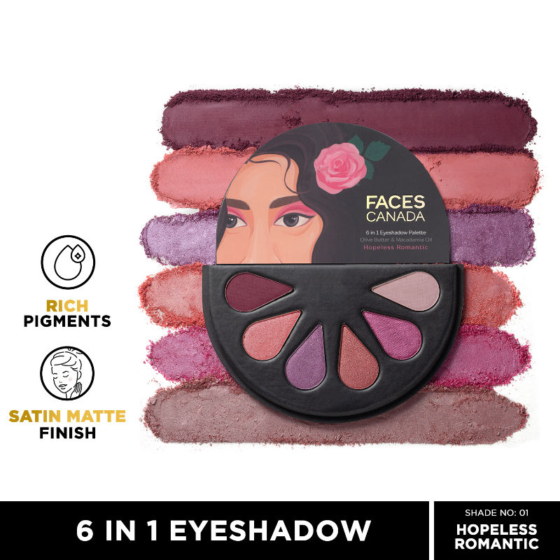 Faces Canada 6 In 1 Eyeshadow Palette - Hopeless Romantic 01