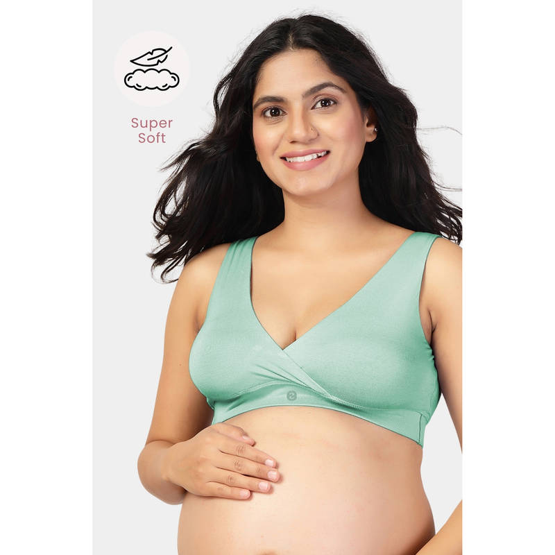 Zelena Mint Green Padded Maternity Nursing Bra (L)