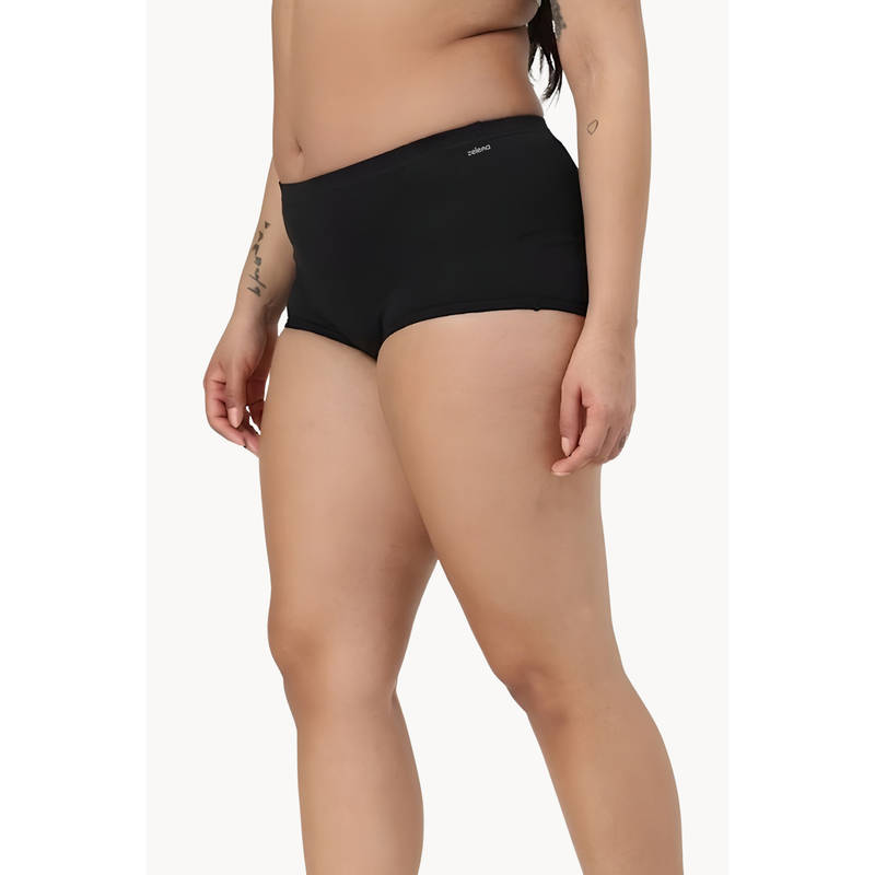 Zelena Black Mid Rise Maternity Boyshort Brief (L)