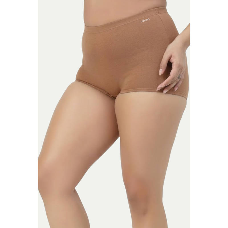 Zelena Beige High Rise Maternity Tummy Control Boyshort Brief (XL)