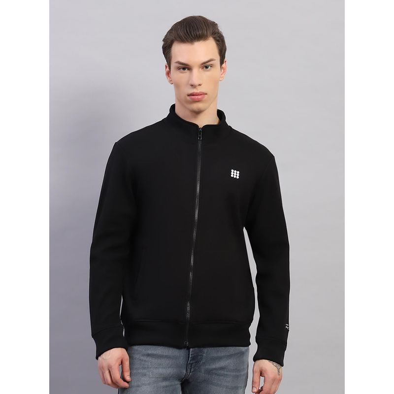 Rock.it From House Of Men's Solid Black High Neck Jacket (L)