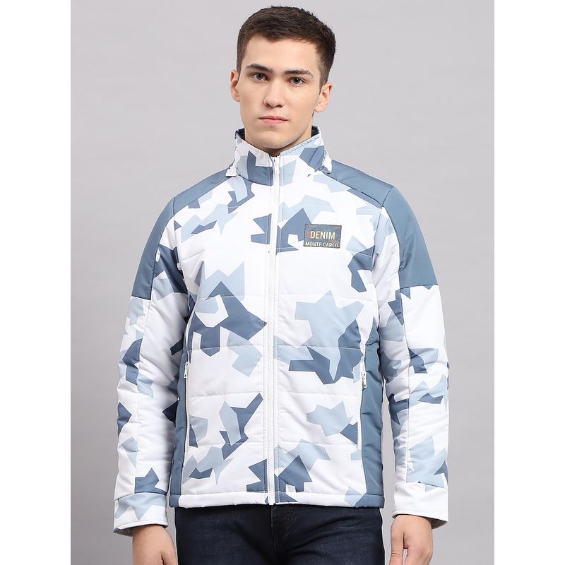 Monte Carlo Men's Printed Multi Color Hooded Full Sleeves Jacket (L)