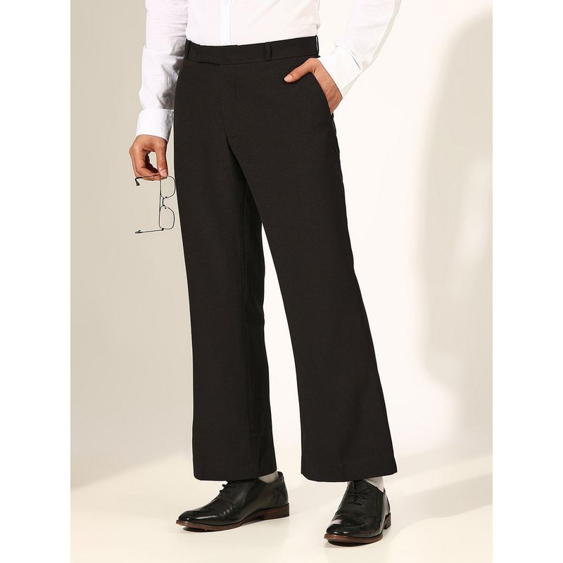 SHOWOFF Men Flared Black Formal Korean Pant (30)