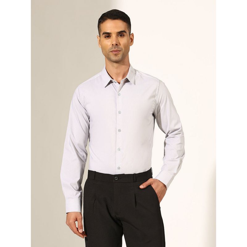 SHOWOFF Men Grey Slim Fit Formal Shirt (S)