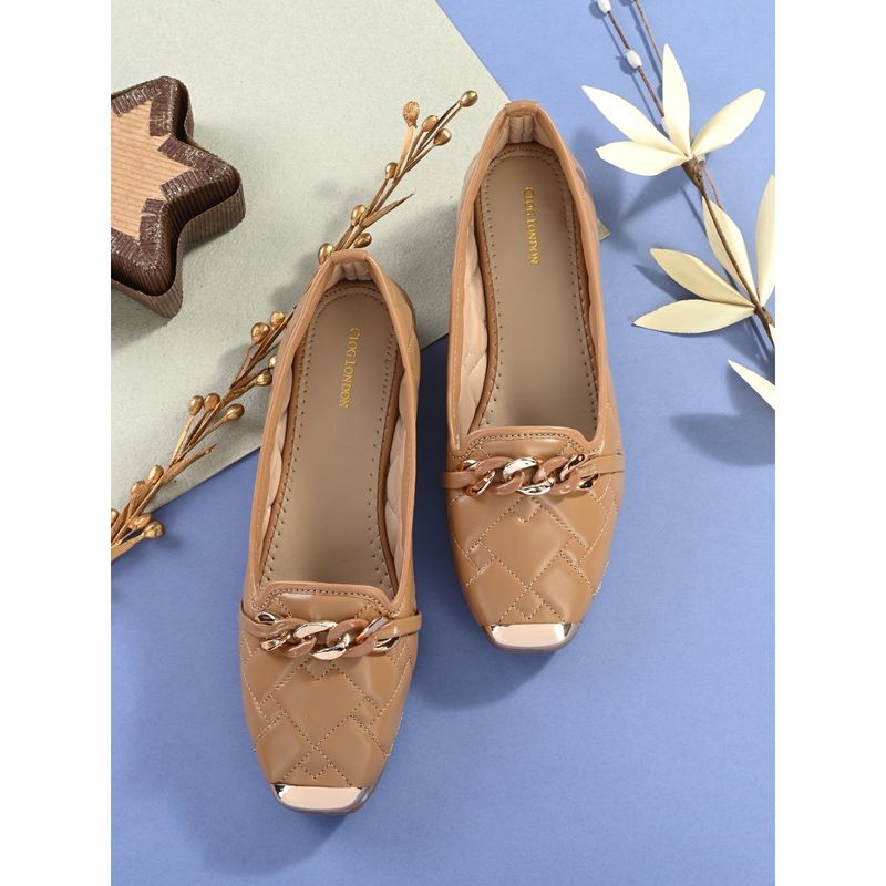 CLOG LONDON Tan Comfortable Ballerinas (EURO 36)