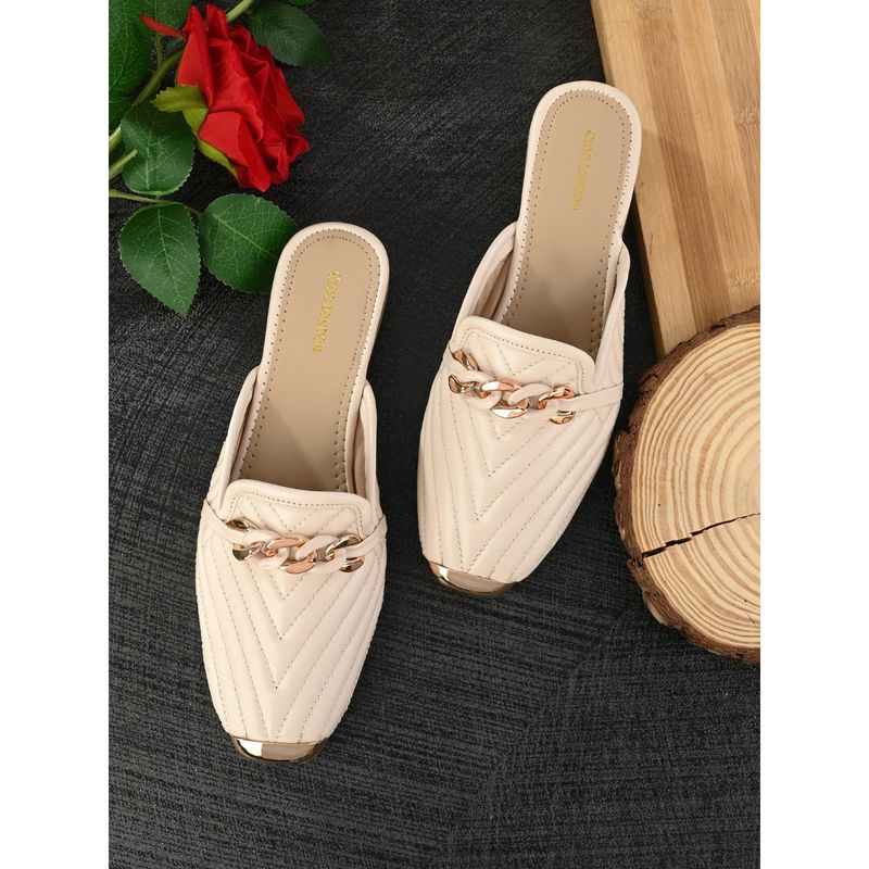 CLOG LONDON Off White Comfortable Mules (EURO 36)