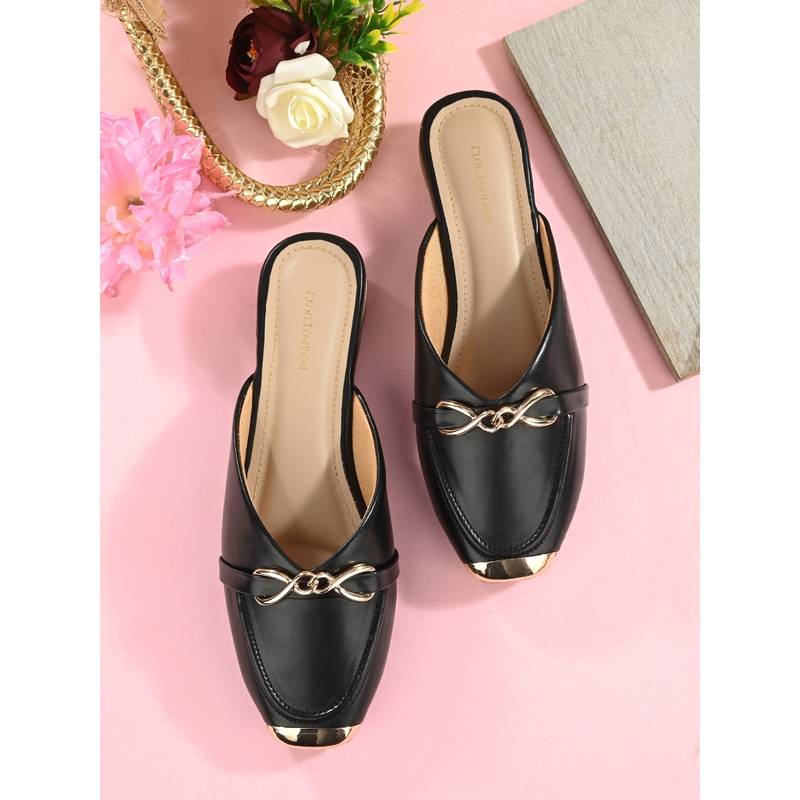 CLOG LONDON Black Comfortable Mules (EURO 36)