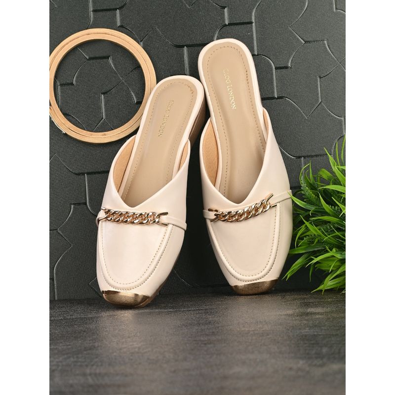 CLOG LONDON Off White Comfortable Mules (EURO 39)