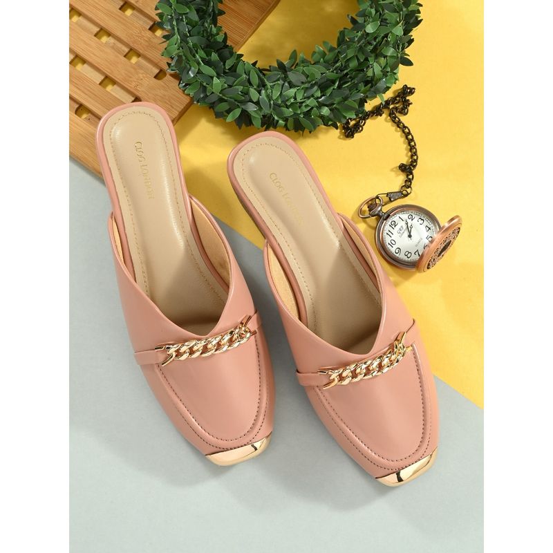 CLOG LONDON Peach Comfortable Mules (EURO 36)