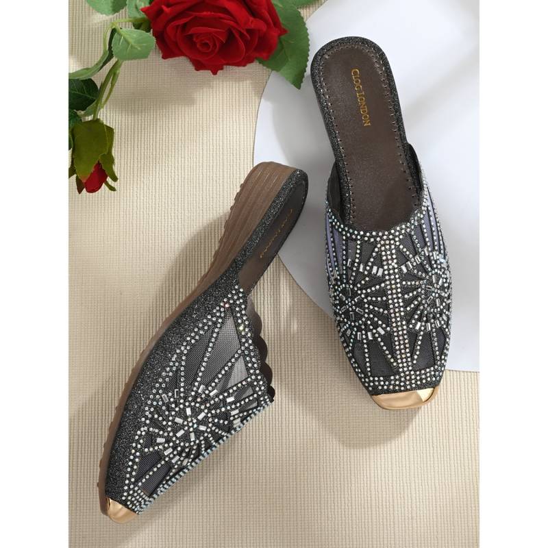 CLOG LONDON Grey Comfortable Mules (EURO 36)