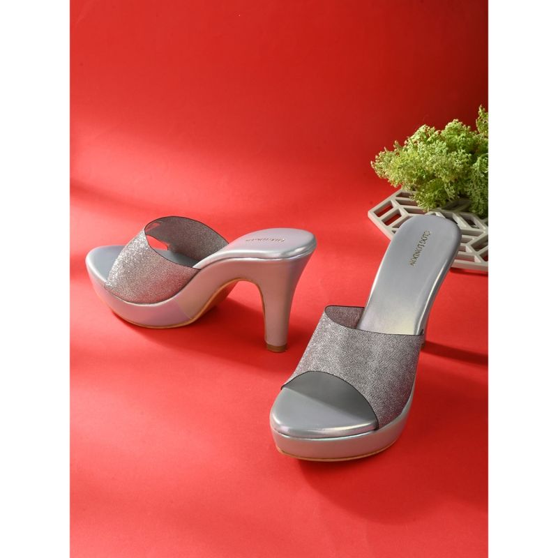 CLOG LONDON Grey Comfortable Heel Sandals (EURO 36)