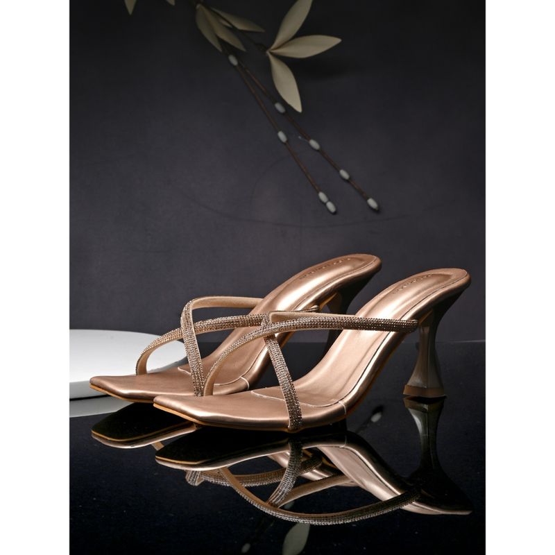 CLOG LONDON Gold Comfortable Heel Sandals (EURO 36)