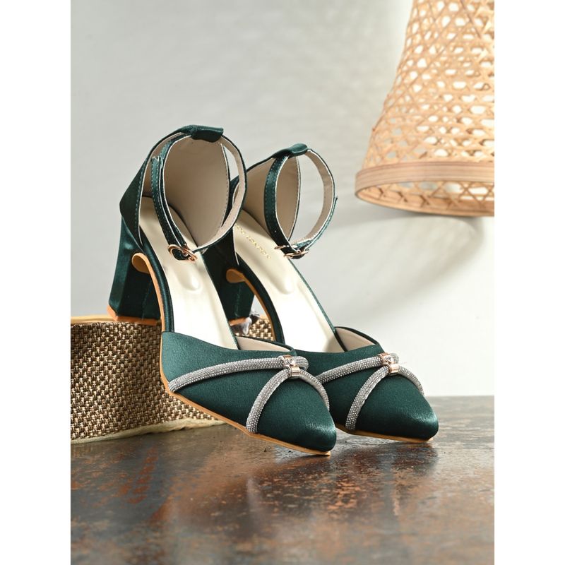 CLOG LONDON Green Comfortable Sandal Heels (EURO 36)