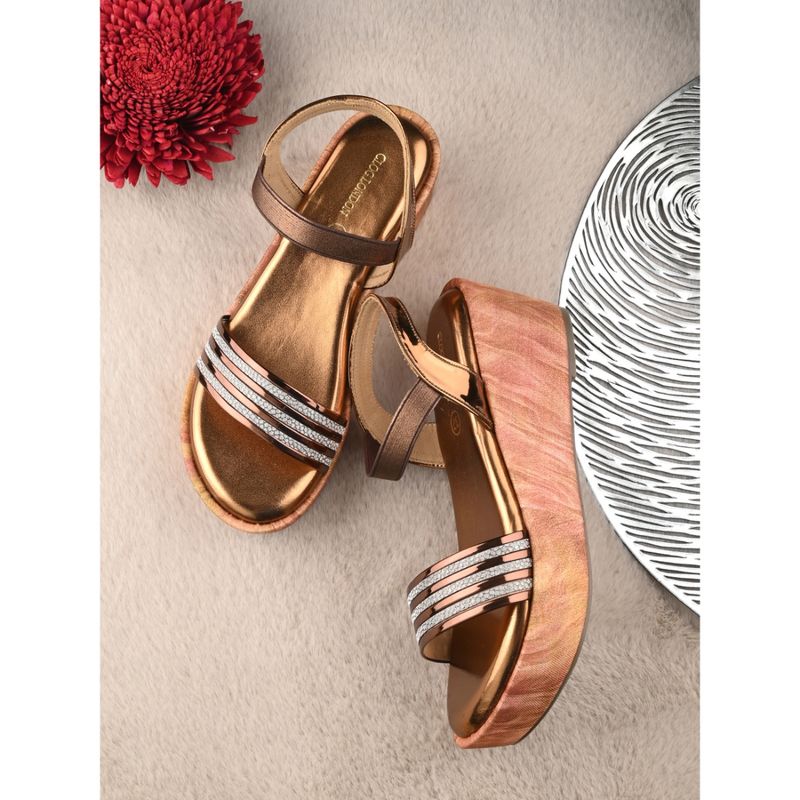 CLOG LONDON Copper Comfortable Wedges (EURO 36)