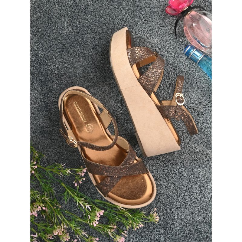 CLOG LONDON Copper Comfortable Wegdes (EURO 36)