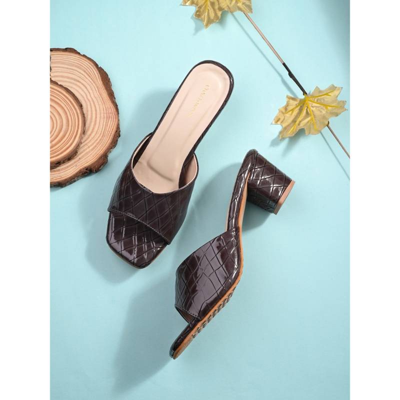 CLOG LONDON Brown Comfortable Heel Sandals (EURO 36)