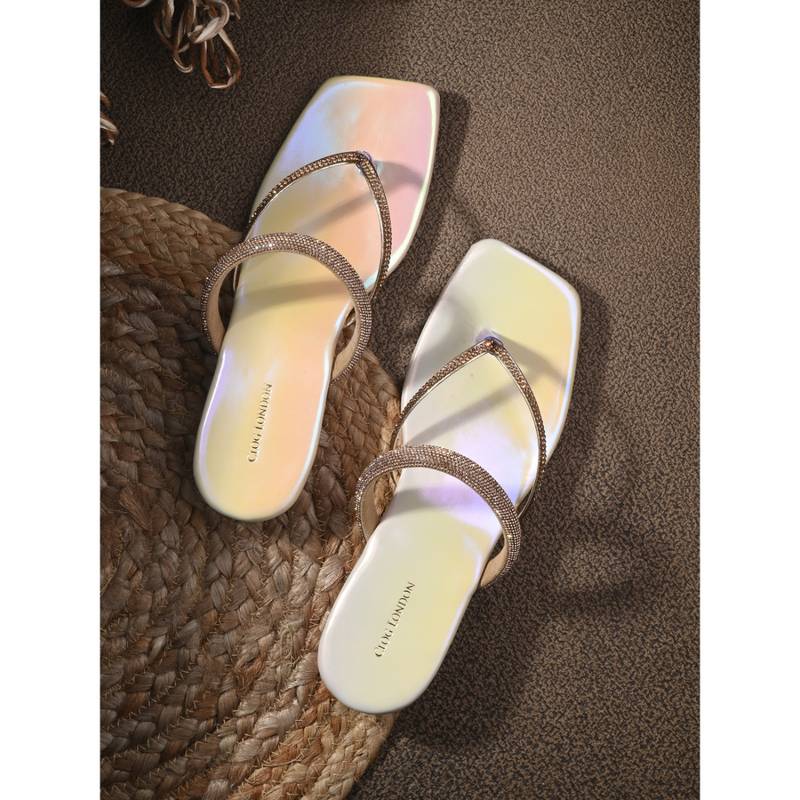 CLOG LONDON Cream Comfortable Sandal Heels (EURO 36)