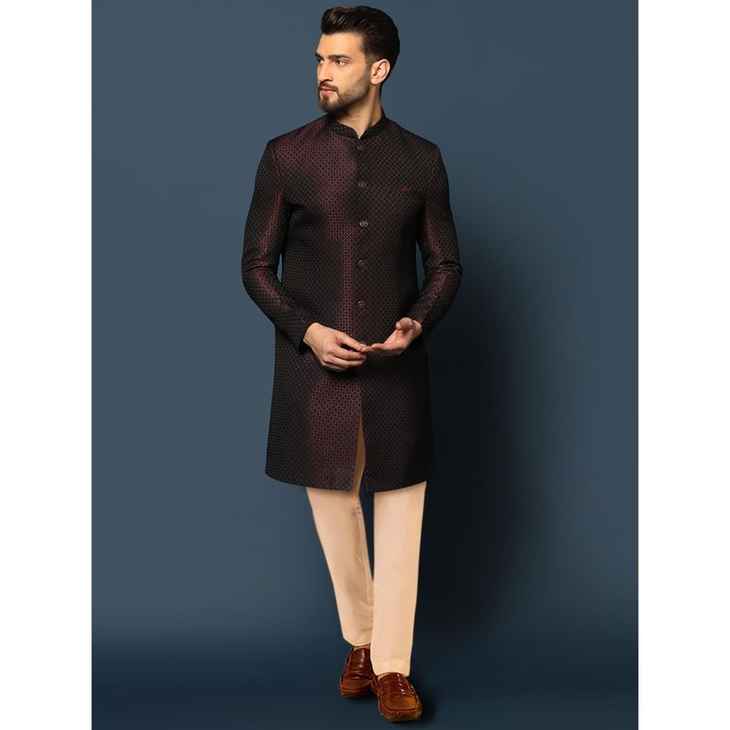 KISAH Men Purple Sherwani Trouser (Set of 2) (36)