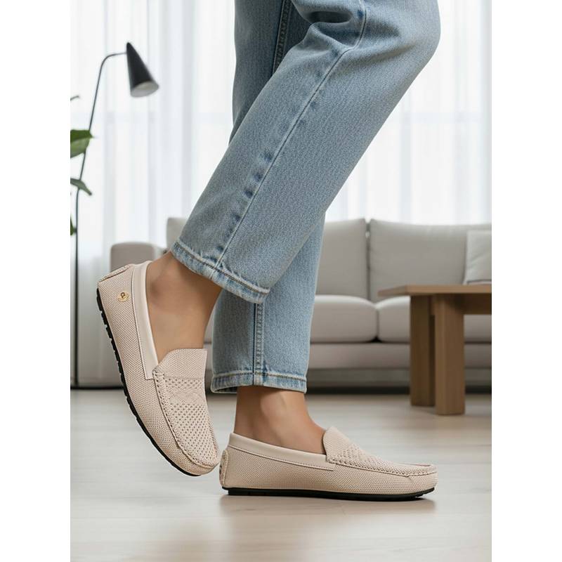 Carlton London Women Beige Casual Slip-On Loafers (EURO 36)