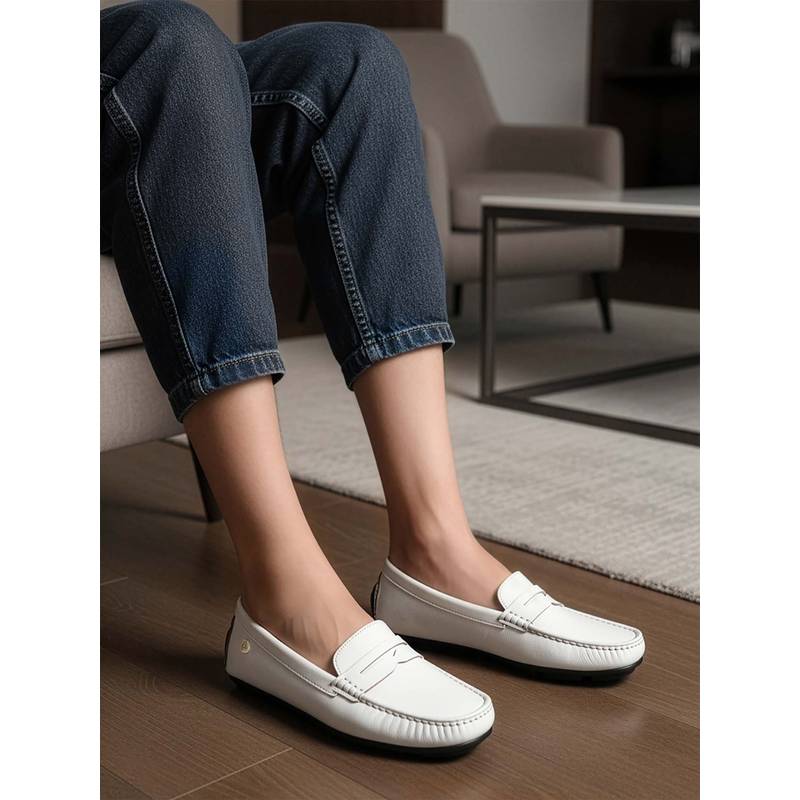 Carlton London Women White Casual Slip-On Loafers (EURO 36)