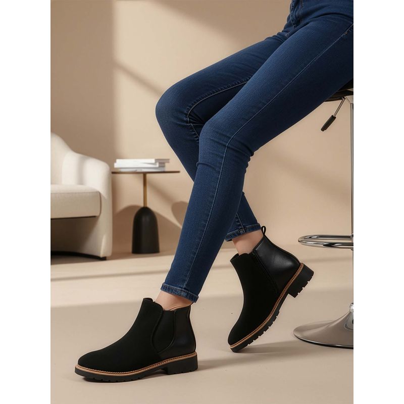 Carlton London Women Black Chelsea Boots (EURO 36)