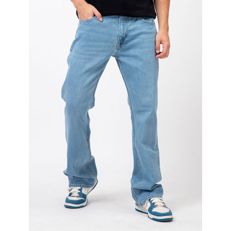 Guess Men Blue Washed Mid-Rise Full Length Jeans (32)
