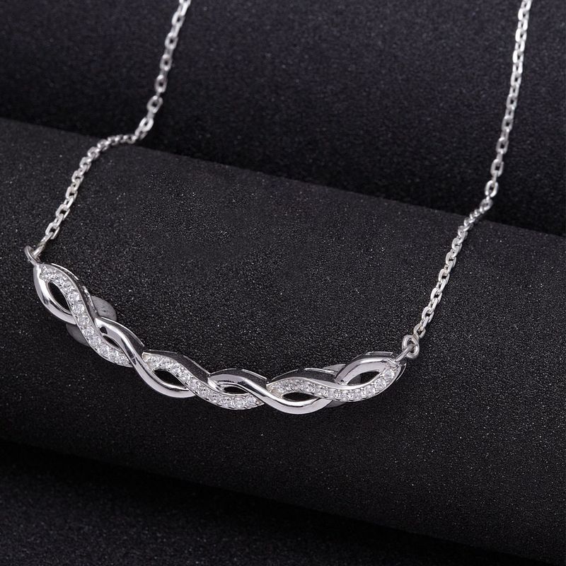 アクセサリー GIDEAL. twist chain silver necklace Buy CLARA Sterling Silver Rhodium Plated Twist Pendant Necklace