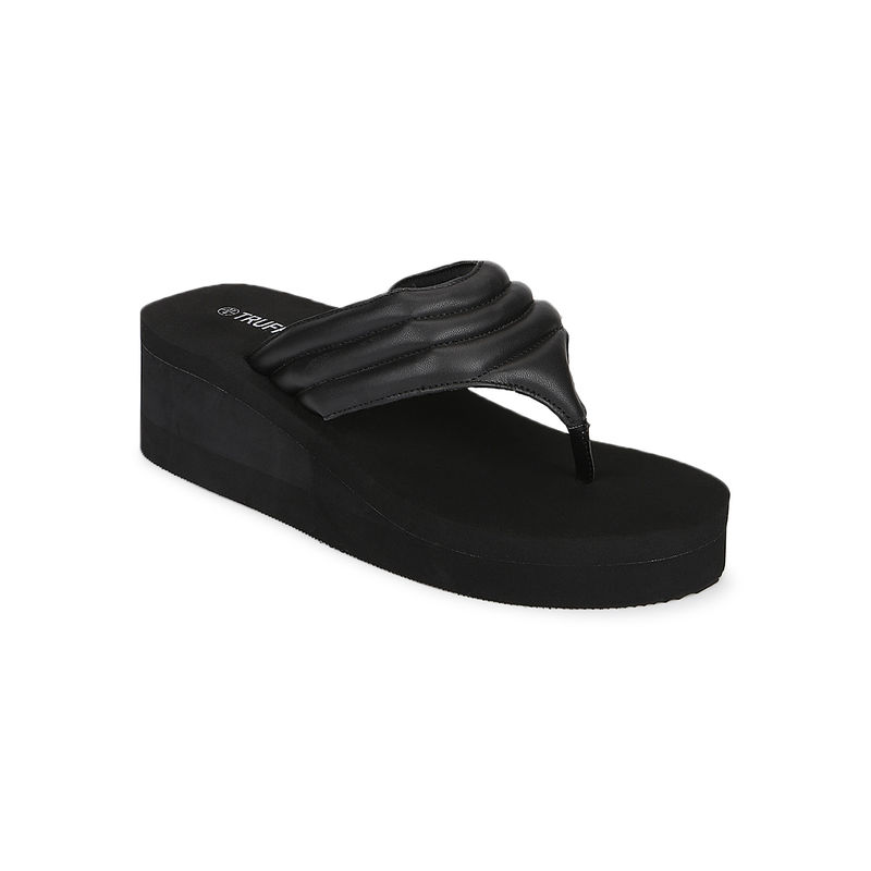 Truffle Collection Pu Wedge Heel Flip Flops - UK 7