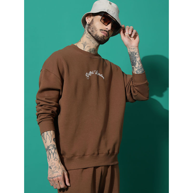 Griffel Bear Family Oversized Brown Sweatshirt (S)