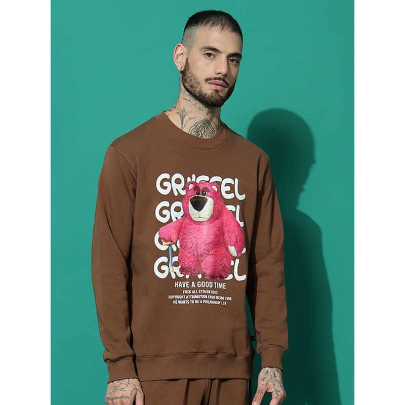 Griffel Teddy Regular Fit Brown Sweatshirt (S)