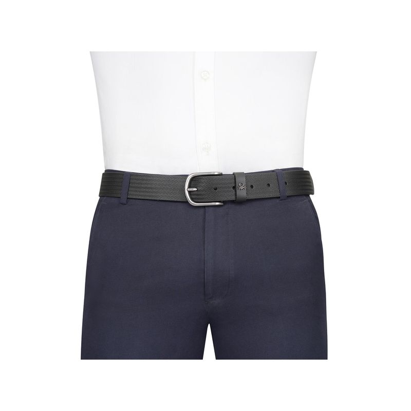 United Colors of Benetton Men Honza Leather Casual Belt - Black (M)