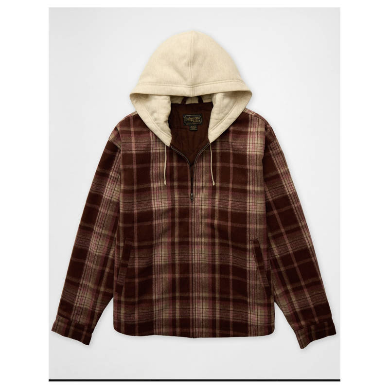 American Eagle Men Checks Brown Jackets (M)