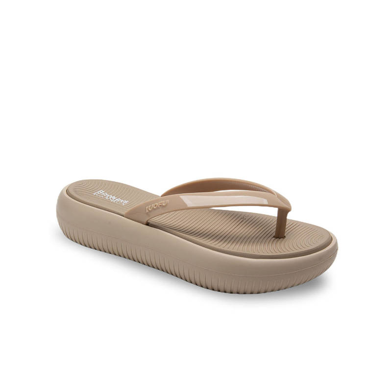Iconics Beige Pepper Women Textured Flipflops (EURO 40)