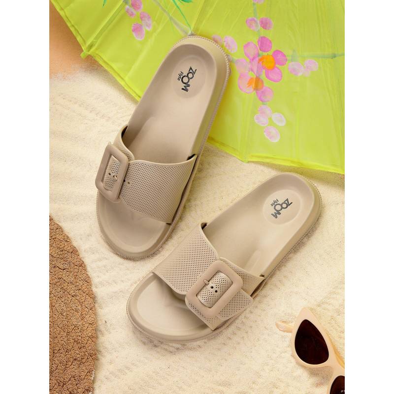 Zoom Shoes Women Beige Sliders (EURO 40)
