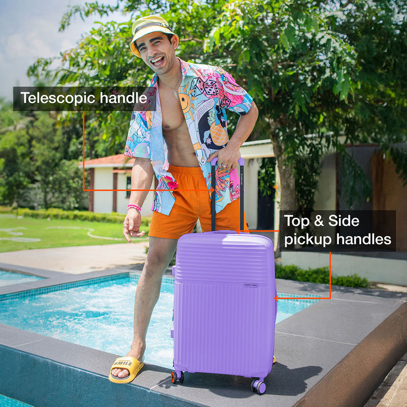 Nasher Miles Krabi Hard-Sided Polypropylene Pastel Purple Trolley Bag (S)