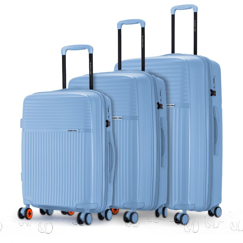 Nasher Miles Krabi Hard-Sided Polypropylene Steel Blue Trolley Bag (L)